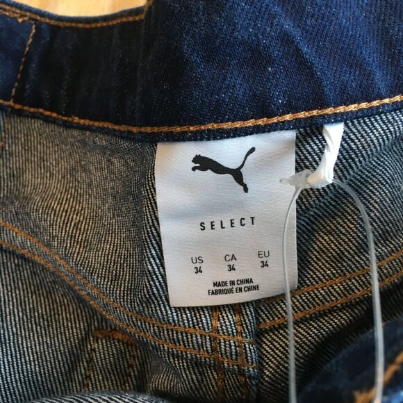 A$AP x PUMA Denim Shorts(Jorts) Sz 34 NEW - Picture 4 of 6